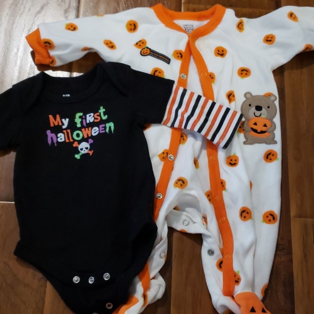 First Halloween onesie and footie pj